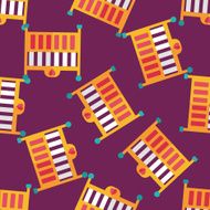 baby cradle bed flat icon eps10 seamless pattern background N6