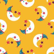 moon&amp;star flat icon eps10 seamless pattern background