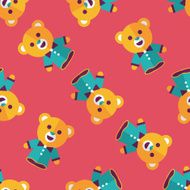 bear hand puppet flat icon eps10 seamless pattern background