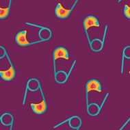 Safety pin flat icon eps 10 seamless pattern background N2