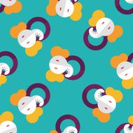 elephant toy flat icon eps10 seamless pattern background N2