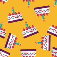 birthday cake flat icon eps10 seamless pattern background N10