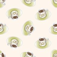 coffee cartoon seamless pattern background N13