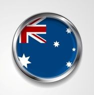 Abstract button with metallic frame Australian flag N2