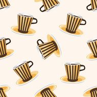 coffee cartoon seamless pattern background N18