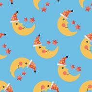 moon&amp;star flat icon eps10 seamless pattern background N2