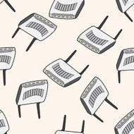 Computer-related equipment wireless sharing device cartoon seamless pattern background