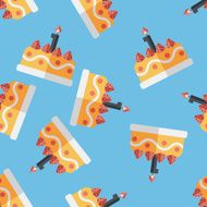 birthday cake flat icon eps10 seamless pattern background N11