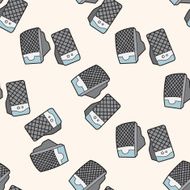 Computer-related equipment speaker cartoon seamless pattern background N2