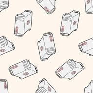Computer-related equipment host computer cartoon seamless pattern background N2