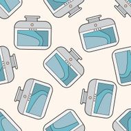 Computer-related equipment destop cartoon seamless pattern background N2
