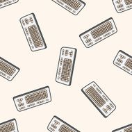 Computer-related equipment keyboard cartoon seamless pattern background N2