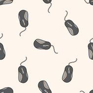 Computer-related equipment mouse cartoon seamless pattern background N2