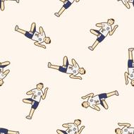 shuttlecock exercise cartoon seamless pattern background