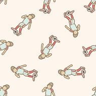 football exercise cartoon seamless pattern background