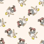 skateboard exercise cartoon seamless pattern background