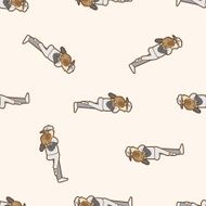 baseball exercise cartoon seamless pattern background
