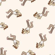 running exercise cartoon seamless pattern background