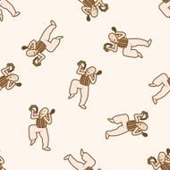 Musicians cartoon seamless pattern background