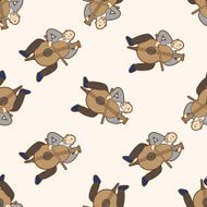 Musicians cartoon seamless pattern background N3