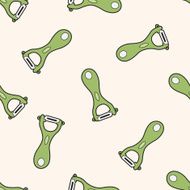 kitchenware peeler cartoon seamless pattern background N5