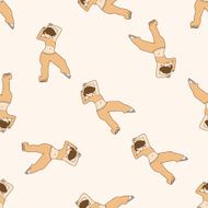dancer cartoon seamless pattern background N19
