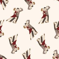 dancer cartoon seamless pattern background N22