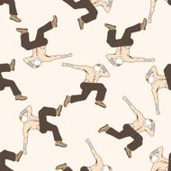 dancer cartoon seamless pattern background N23