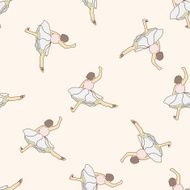 dancer cartoon seamless pattern background N24