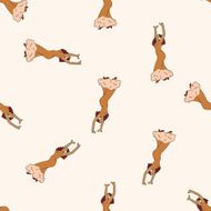 dancer cartoon seamless pattern background N25