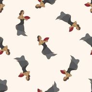 dancer cartoon seamless pattern background N26