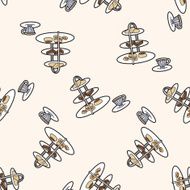 English Afternoon Tea cartoon seamless pattern background