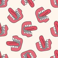 rock music logo mouth cartoon seamless pattern background