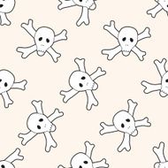 rock music logo skull cartoon seamless pattern background