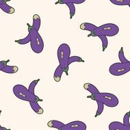 vegetable theme eggplant cartoon seamless pattern background