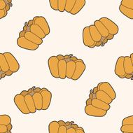 vegetable theme pumpkin cartoon seamless pattern background