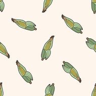 vegetable theme corn cartoon seamless pattern background