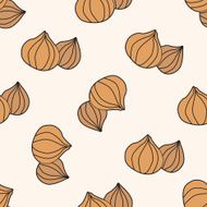 vegetable theme onion cartoon seamless pattern background