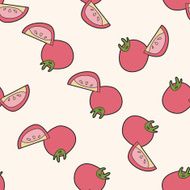 vegetable theme tomato cartoon seamless pattern background