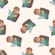 father cartoon seamless pattern background N8