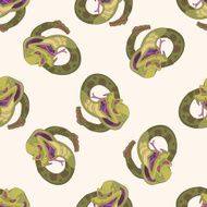 bizarre monster snake cartoon seamless pattern background