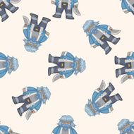 bizarre monster butcher cartoon seamless pattern background
