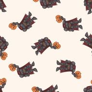 bizarre monster pumpkin cartoon seamless pattern background