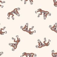 bizarre monster fox cartoon seamless pattern background