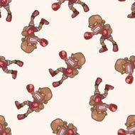boxer cartoon seamless pattern background N44