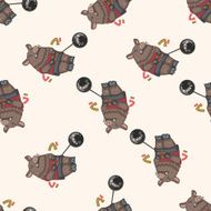 Animal boar doing sports cartoon seamless pattern background