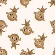 animal monkey playing instrument cartoon seamless pattern background N6