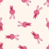 animal rabbit playing instrument cartoon seamless pattern background N8