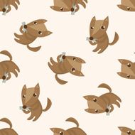 animal fox playing instrument cartoon seamless pattern background