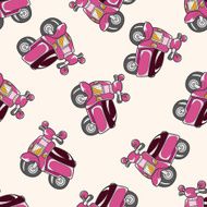 transportation motor cartoon seamless pattern background N27